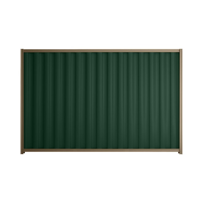 Good Neighbour® Wavelok® 1800mm High Fence Panel Sheet: Caulfield Green Post/Track: Beige