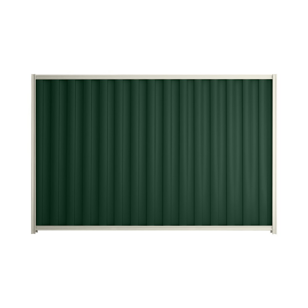 Good Neighbour® Wavelok® 1800mm High Fence Panel Sheet: Caulfield Green Post/Track: Off White