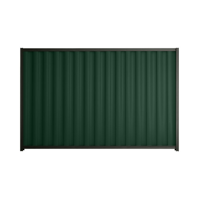 Good Neighbour® Wavelok® 1800mm High Fence Panel Sheet: Caulfield Green Post/Track: Slate Grey