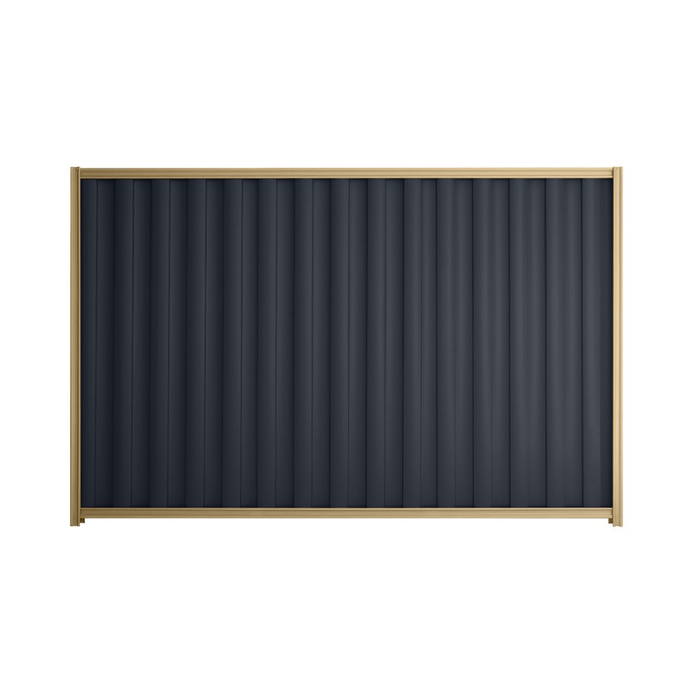 Good Neighbour® Wavelok® 1800mm High Fence Panel Sheet: Dark Stone Post/Track: Wheat