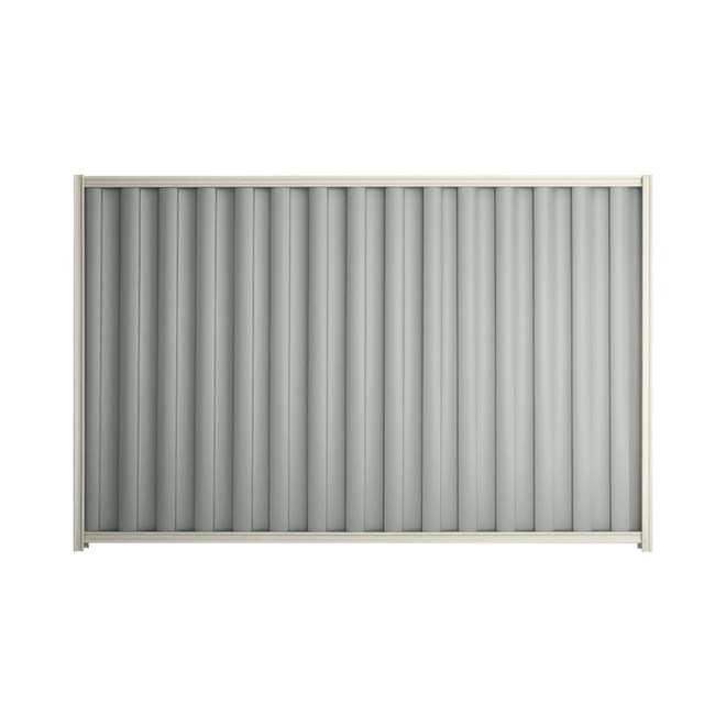 Good Neighbour® Wavelok® 1800mm High Fence Panel Sheet: Gull Grey Post/Track: Off White