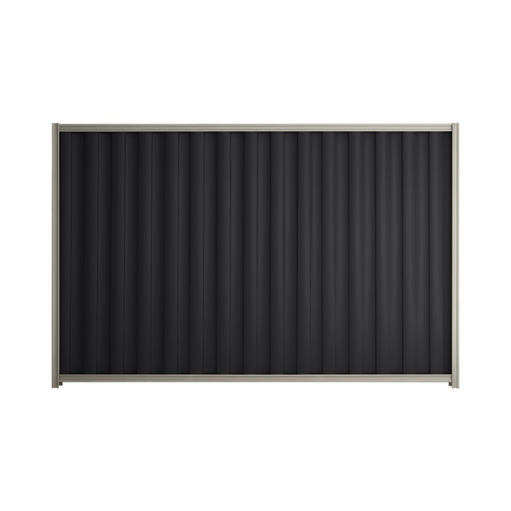 Good Neighbour® Wavelok® 1800mm High Fence Panel Sheet: Gun Metal Grey Post/Track: Birch
