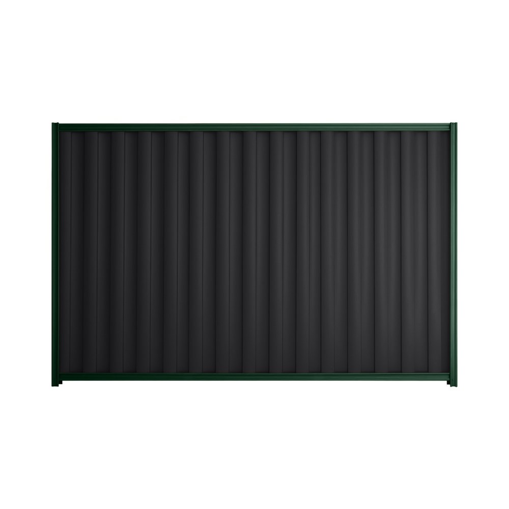 Good Neighbour® Wavelok® 1800mm High Fence Panel Sheet: Gun Metal Grey Post/Track: Caulfield Green