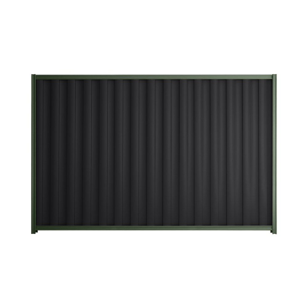 Good Neighbour® Wavelok® 1800mm High Fence Panel Sheet: Gun Metal Grey Post/Track: Rivergum