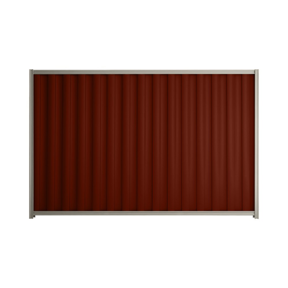 Good Neighbour® Wavelok® 1800mm High Fence Panel Sheet: Heritage Red Post/Track: Birch