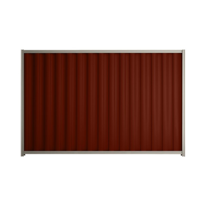 Good Neighbour® Wavelok® 1800mm High Fence Panel Sheet: Heritage Red Post/Track: Birch
