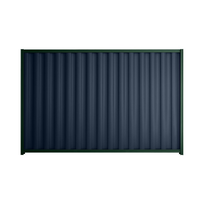 Good Neighbour® Wavelok® 1800mm High Fence Panel Sheet: Mountain Blue Post/Track: Caulfield Green
