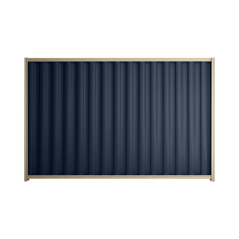 Good Neighbour® Wavelok® 1800mm High Fence Panel Sheet: Mountain Blue Post/Track: Merino