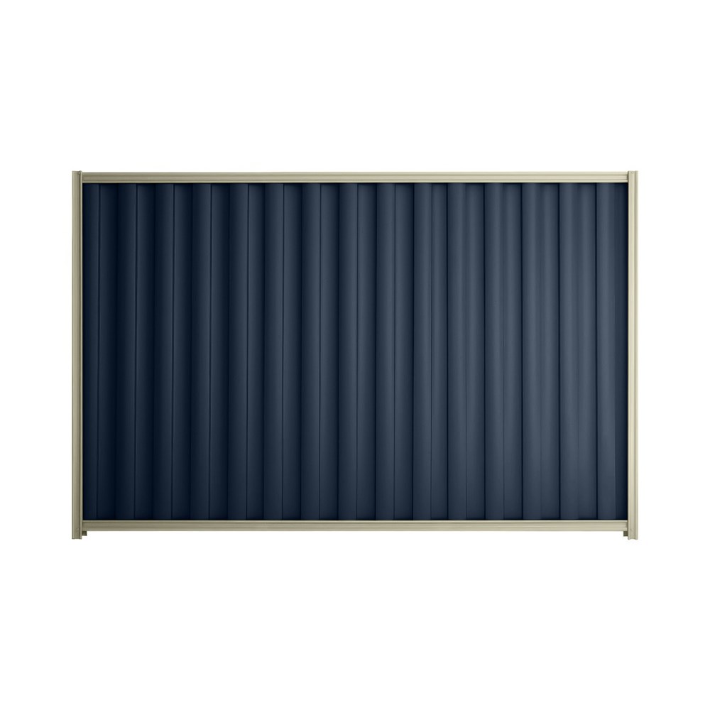 Good Neighbour® Wavelok® 1800mm High Fence Panel Sheet: Mountain Blue Post/Track: Moss Vale Sand