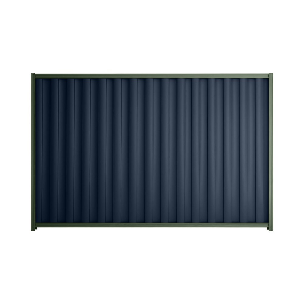 Good Neighbour® Wavelok® 1800mm High Fence Panel Sheet: Mountain Blue Post/Track: Rivergum