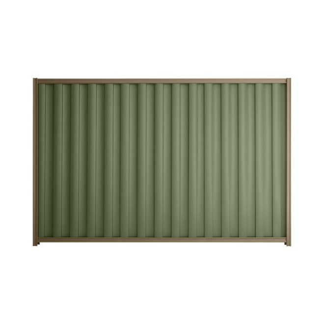 Good Neighbour® Wavelok® 1800mm High Fence Panel Sheet: Mist Green Post/Track: Beige