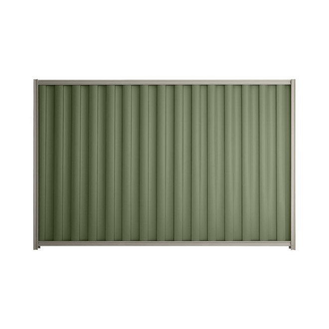 Good Neighbour® Wavelok® 1800mm High Fence Panel Sheet: Mist Green Post/Track: Birch