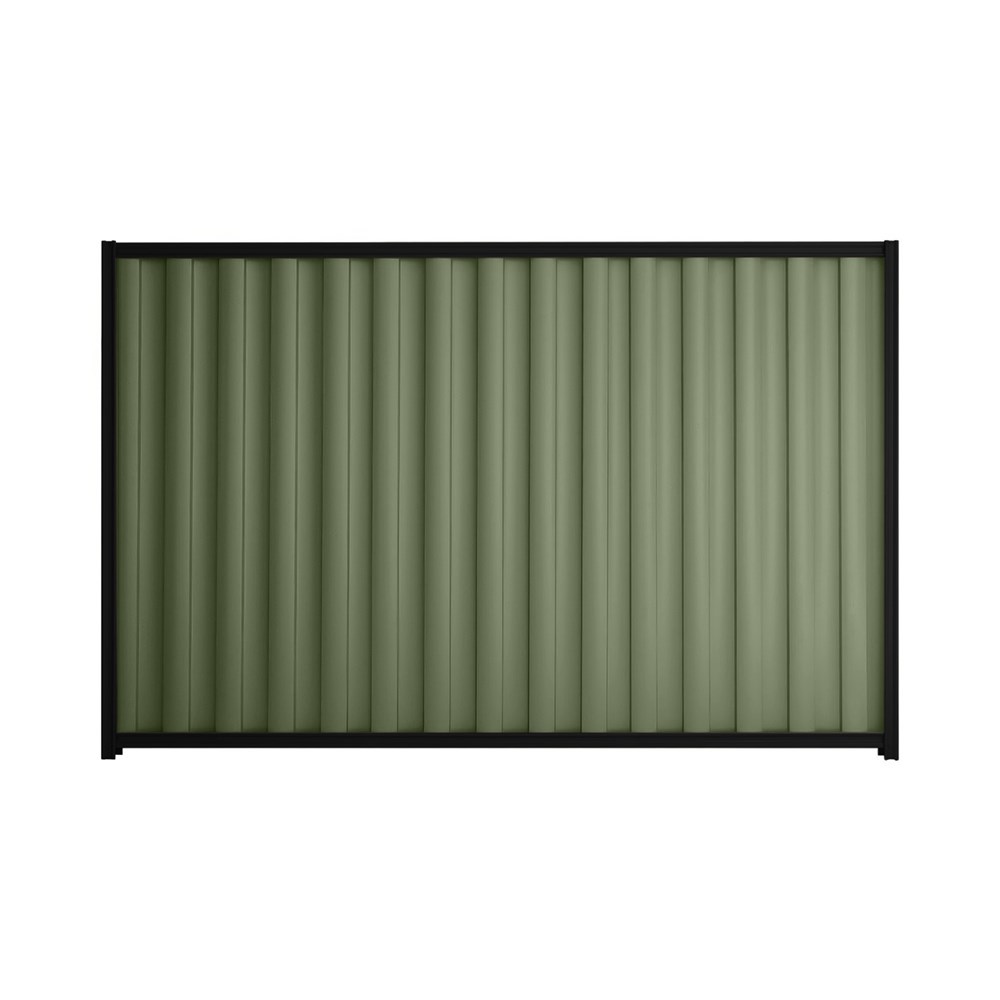 Good Neighbour® Wavelok® 1800mm High Fence Panel Sheet: Mist Green Post/Track: Ebony