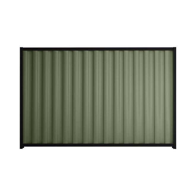 Good Neighbour® Wavelok® 1800mm High Fence Panel Sheet: Mist Green Post/Track: Ebony