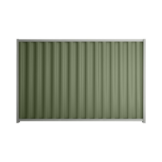 Good Neighbour® Wavelok® 1800mm High Fence Panel Sheet: Mist Green Post/Track: Gull Grey