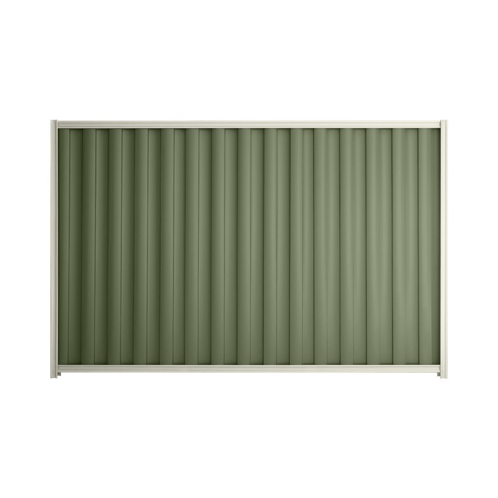 Good Neighbour® Wavelok® 1800mm High Fence Panel Sheet: Mist Green Post/Track: Off White