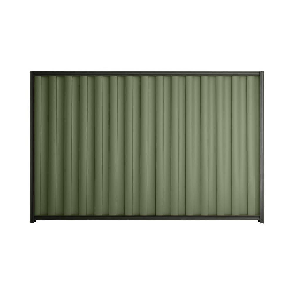 Good Neighbour® Wavelok® 1800mm High Fence Panel Sheet: Mist Green Post/Track: Slate Grey