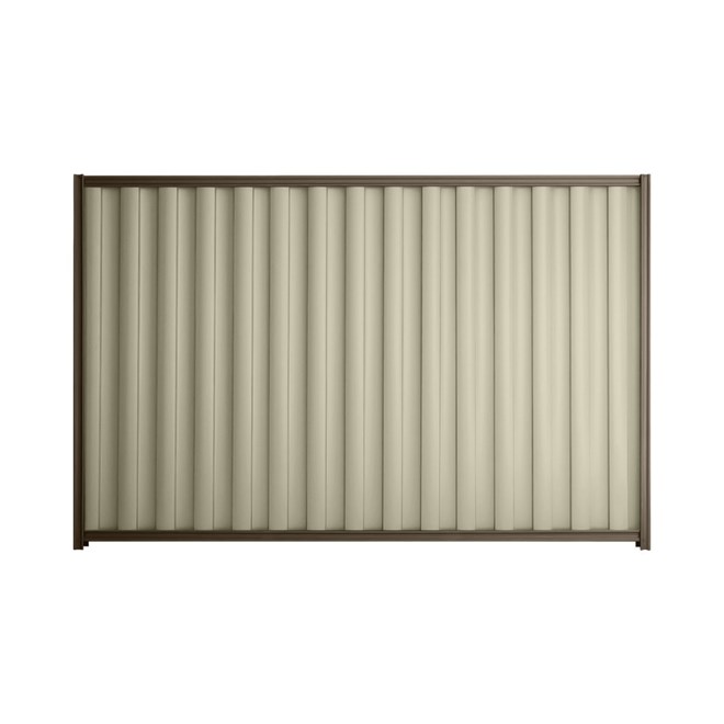 Good Neighbour® Wavelok® 1800mm High Fence Panel Sheet: Moss Vale Sand Post/Track: Banyan Brown