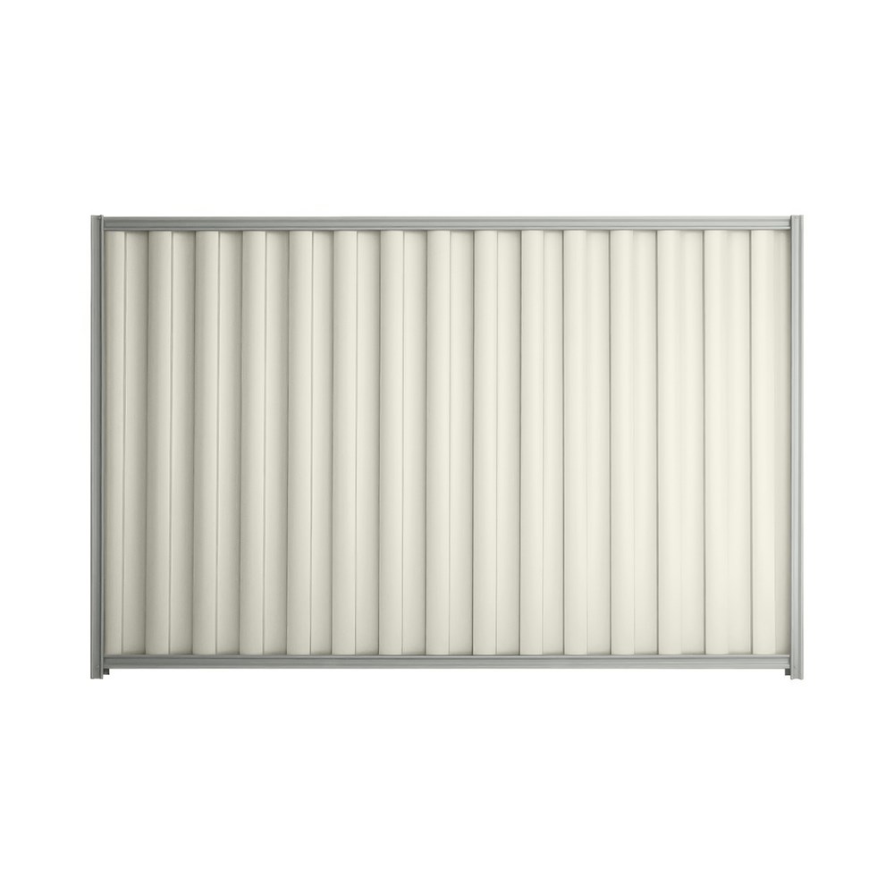 Good Neighbour® Wavelok® 1800mm High Fence Panel Sheet: Off White Post/Track: Gull Grey