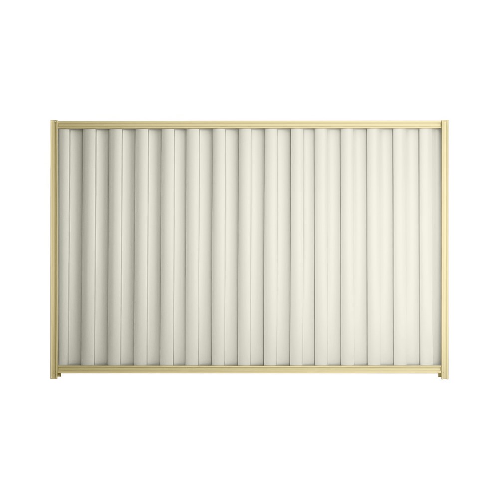 Good Neighbour® Wavelok® 1800mm High Fence Panel Sheet: Off White Post/Track: Primrose