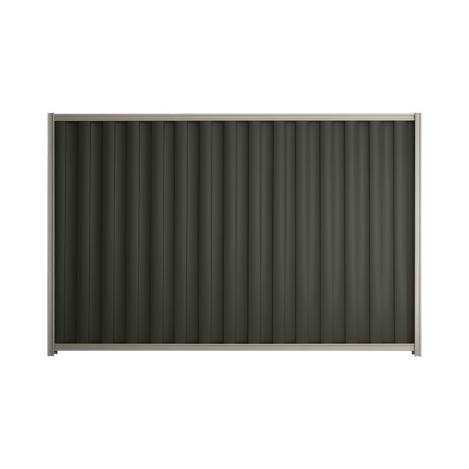 Good Neighbour® Wavelok® 1800mm High Fence Panel Sheet: Slate Grey Post/Track: Birch