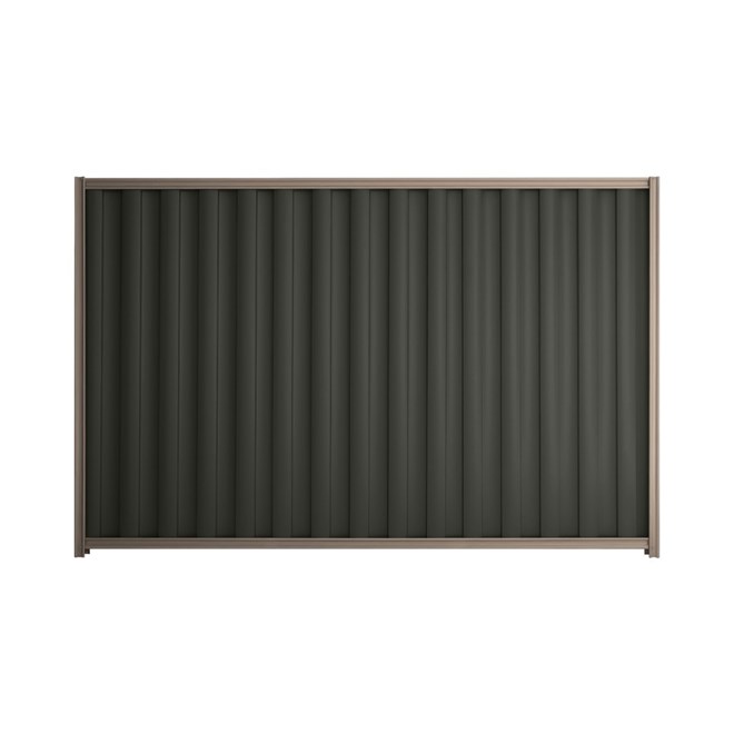 Good Neighbour® Wavelok® 1800mm High Fence Panel Sheet: Slate Grey Post/Track: Marsh