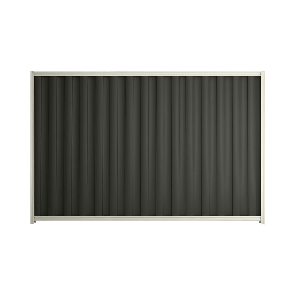 Good Neighbour® Wavelok® 1800mm High Fence Panel Sheet: Slate Grey Post/Track: Off White