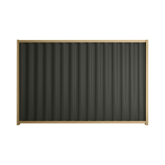 Good Neighbour® Wavelok® 1800mm High Fence Panel Sheet: Slate Grey Post/Track: Wheat