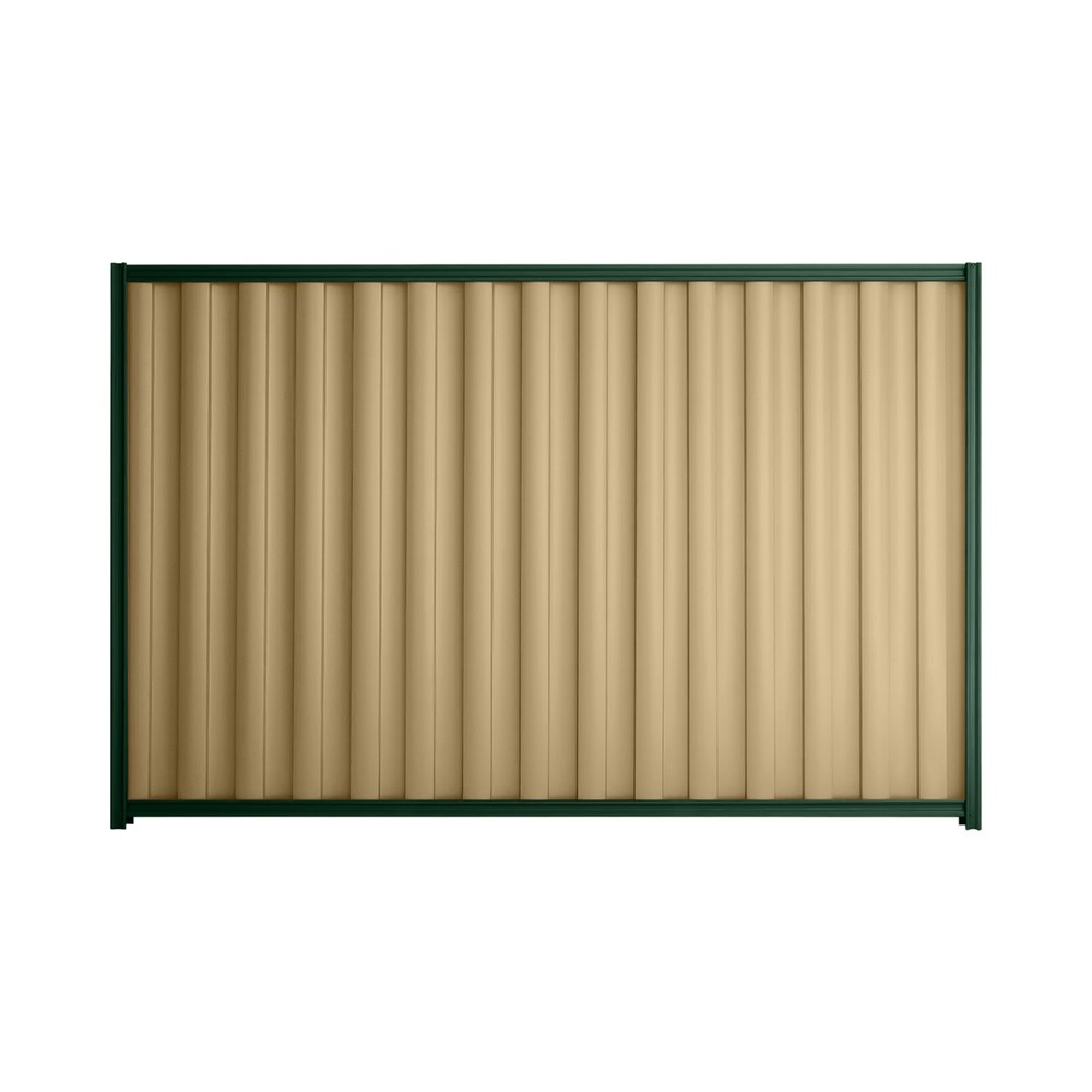 Good Neighbour® Wavelok® 1800mm High Fence Panel Sheet: Wheat Post/Track: Caulfield Green