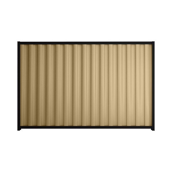 Good Neighbour® Wavelok® 1800mm High Fence Panel Sheet: Wheat Post/Track: Ebony