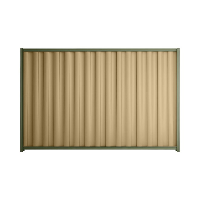 Good Neighbour® Wavelok® 1800mm High Fence Panel Sheet: Wheat Post/Track: Mist Green