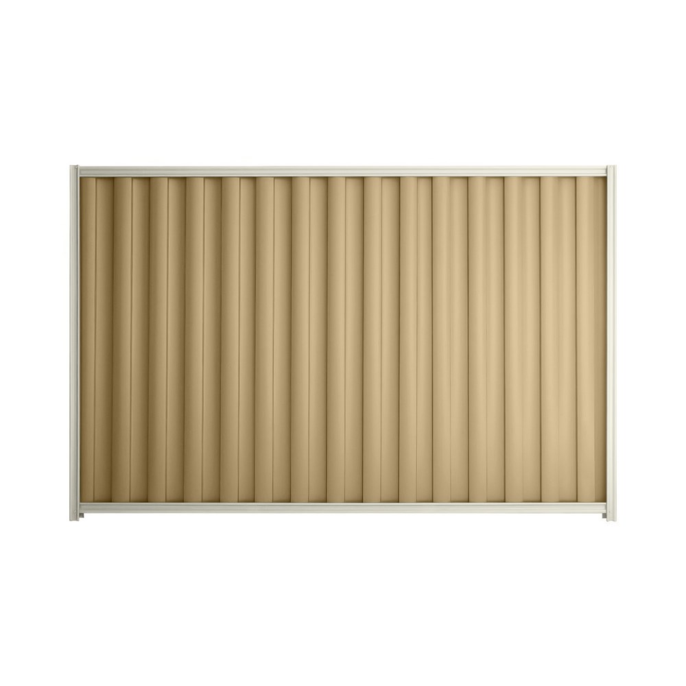 Good Neighbour® Wavelok® 1800mm High Fence Panel Sheet: Wheat Post/Track: Off White