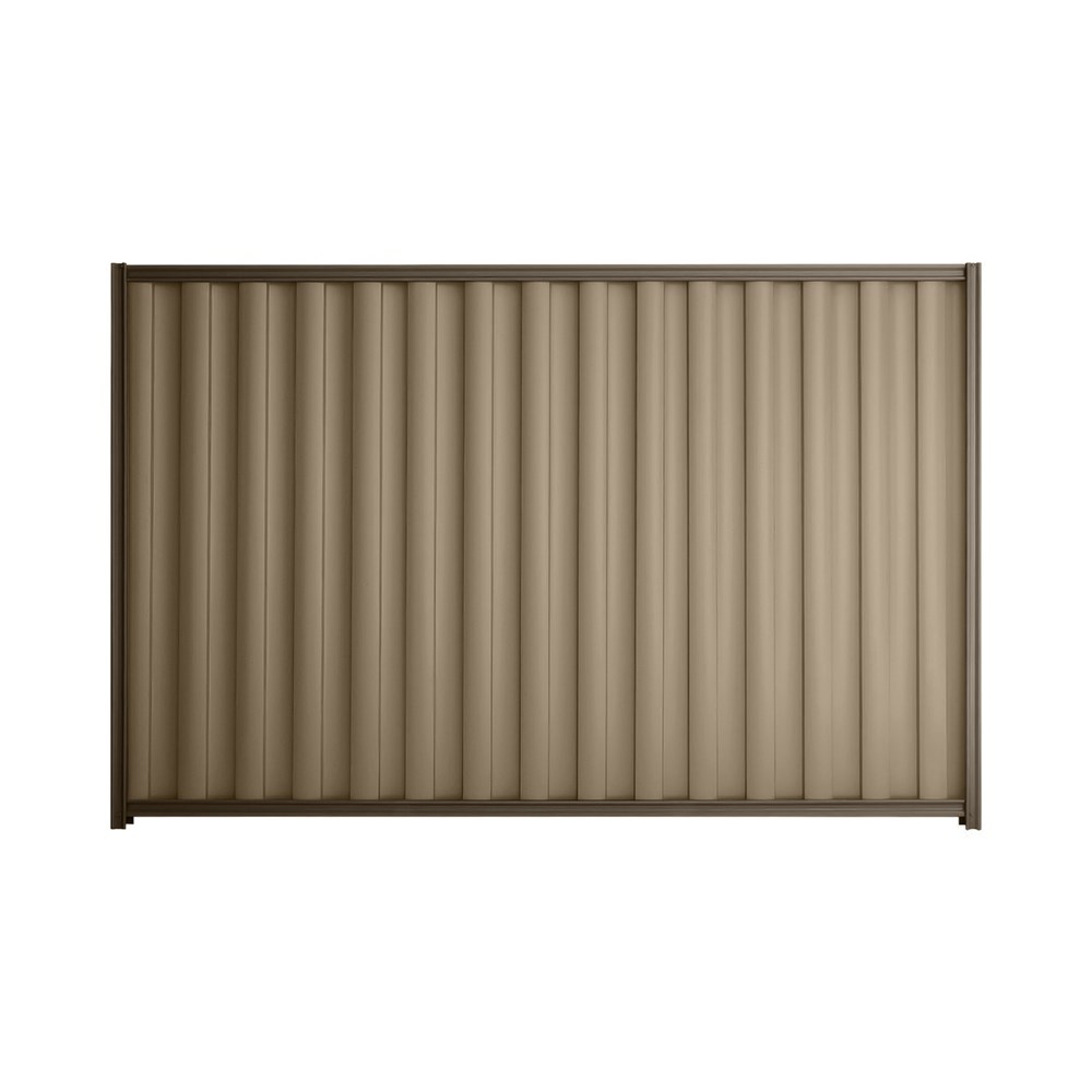 Good Neighbour® Wavelok® 2100mm High Fence Panel Sheet: Beige Post/Track: Banyan Brown