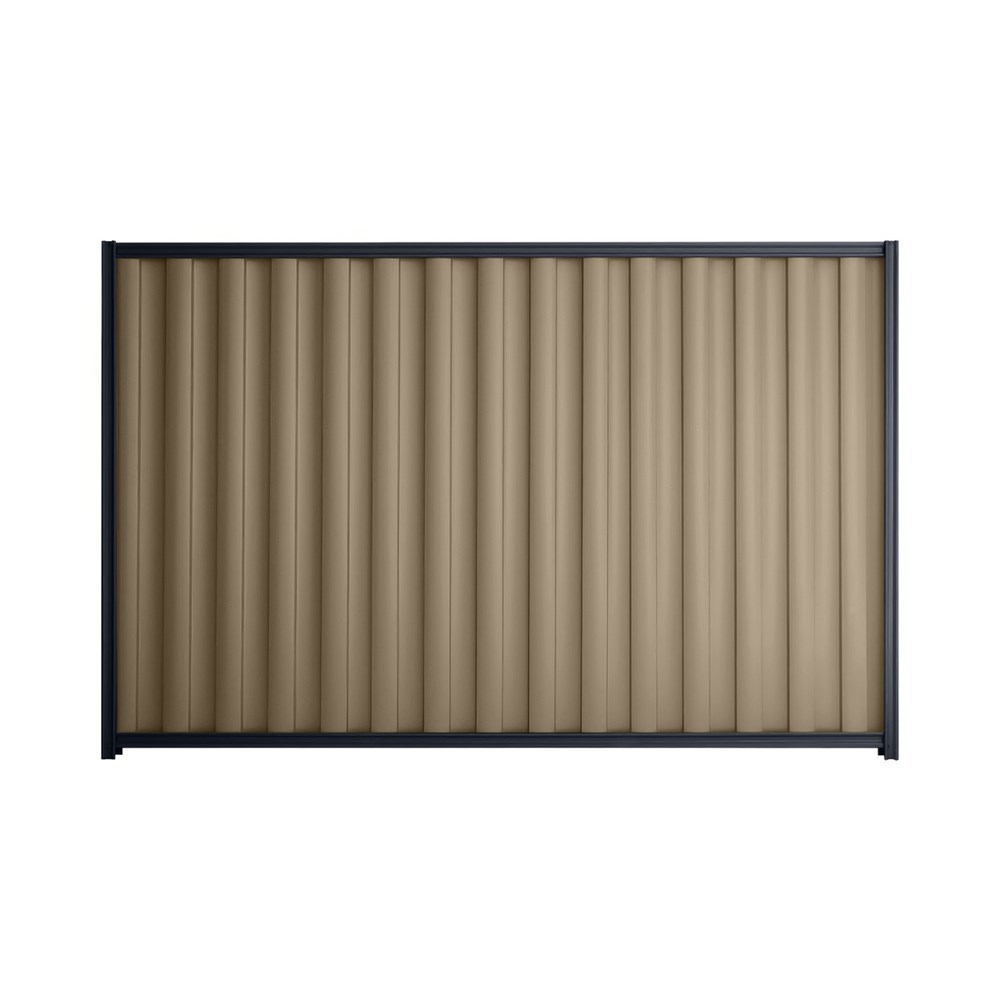 Good Neighbour® Wavelok® 2100mm High Fence Panel Sheet: Beige Post/Track: Dark Stone