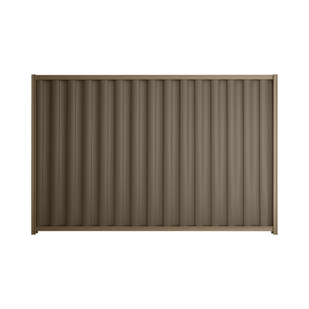 Good Neighbour® Wavelok® 2100mm High Fence Panel Sheet: Banyan Brown Post/Track: Beige