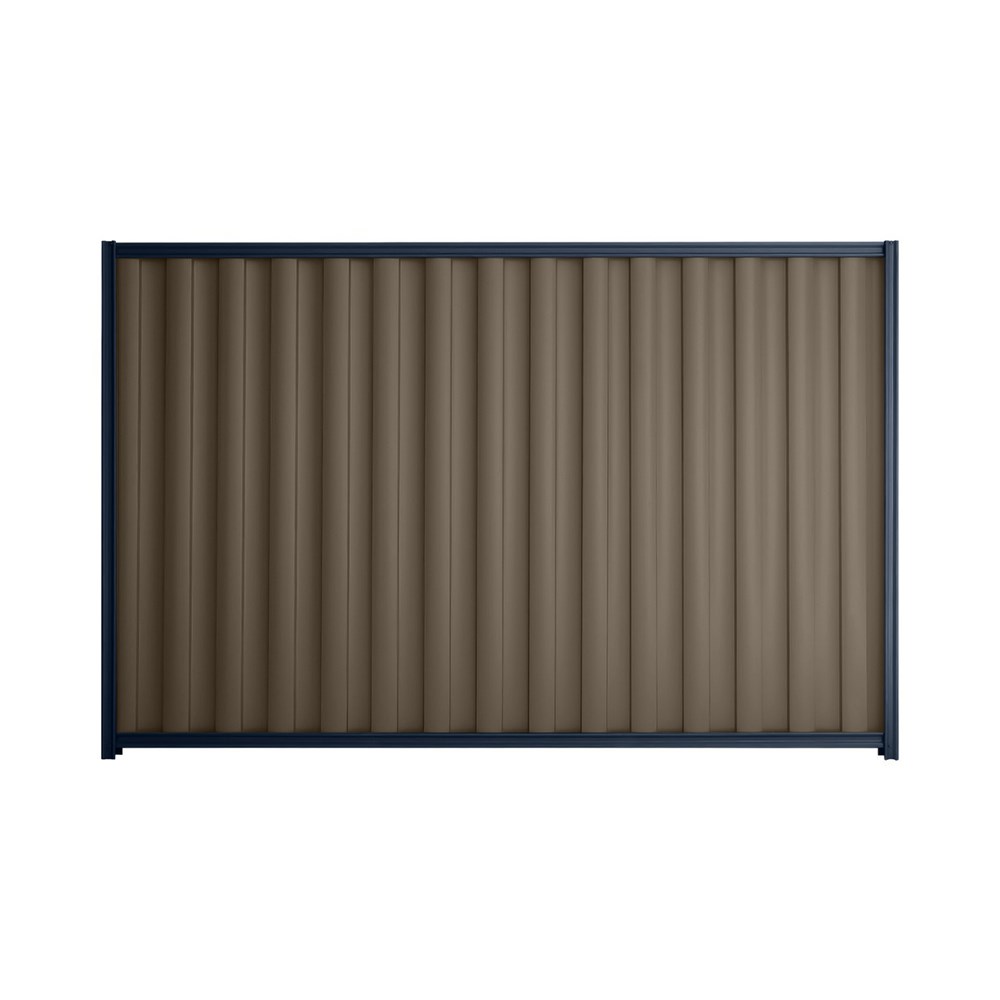 Good Neighbour® Wavelok® 2100mm High Fence Panel Sheet: Banyan Brown Post/Track: Mountain Blue