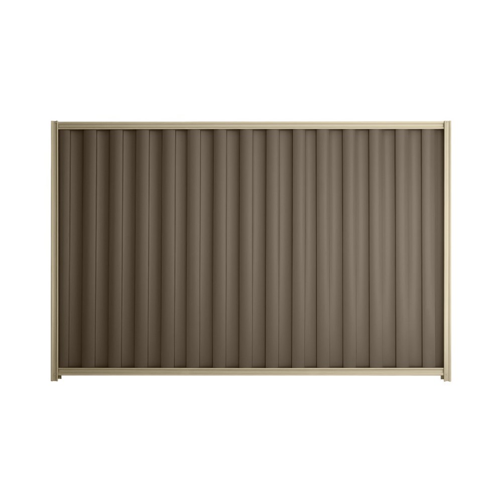 Good Neighbour® Wavelok® 2100mm High Fence Panel Sheet: Banyan Brown Post/Track: Merino