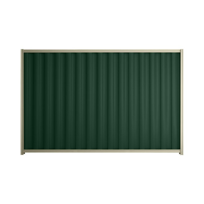 Good Neighbour® Wavelok® 2100mm High Fence Panel Sheet: Caulfield Green Post/Track: Moss Vale Sand