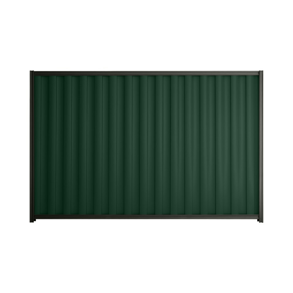 Good Neighbour® Wavelok® 2100mm High Fence Panel Sheet: Caulfield Green Post/Track: Slate Grey