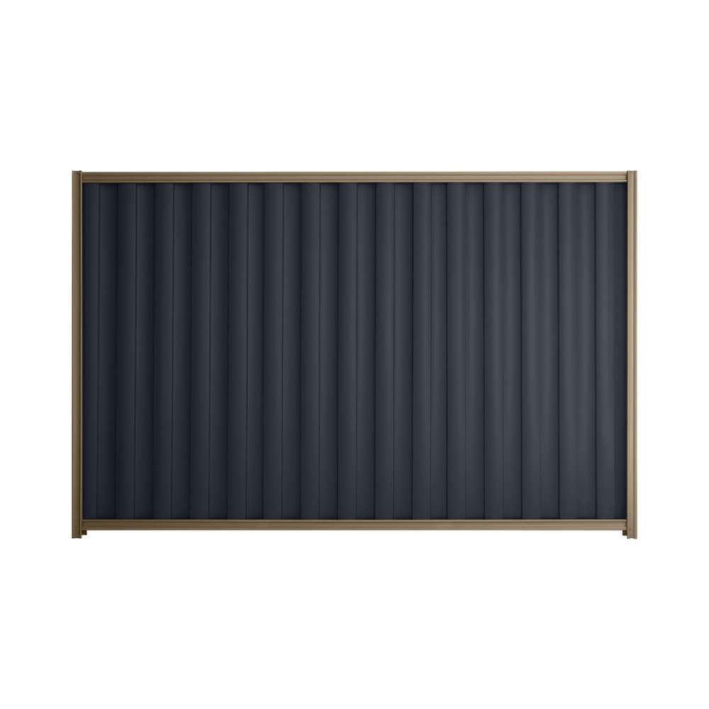 Good Neighbour® Wavelok® 2100mm High Fence Panel Sheet: Dark Stone Post/Track: Beige