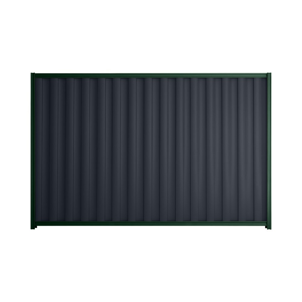 Good Neighbour® Wavelok® 2100mm High Fence Panel Sheet: Dark Stone Post/Track: Caulfield Green