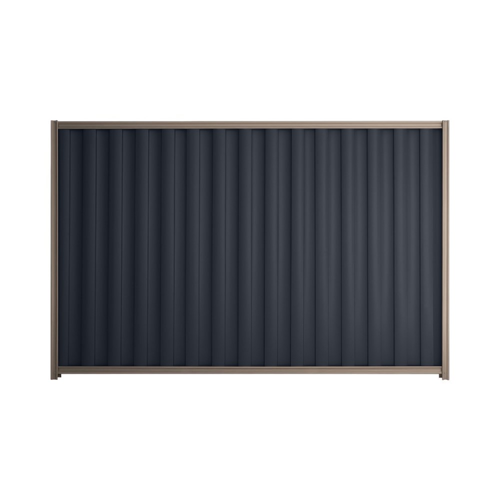 Good Neighbour® Wavelok® 2100mm High Fence Panel Sheet: Dark Stone Post/Track: Marsh
