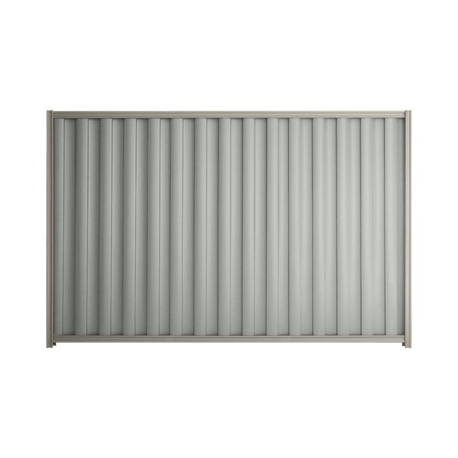 Good Neighbour® Wavelok® 2100mm High Fence Panel Sheet: Gull Grey Post/Track: Birch