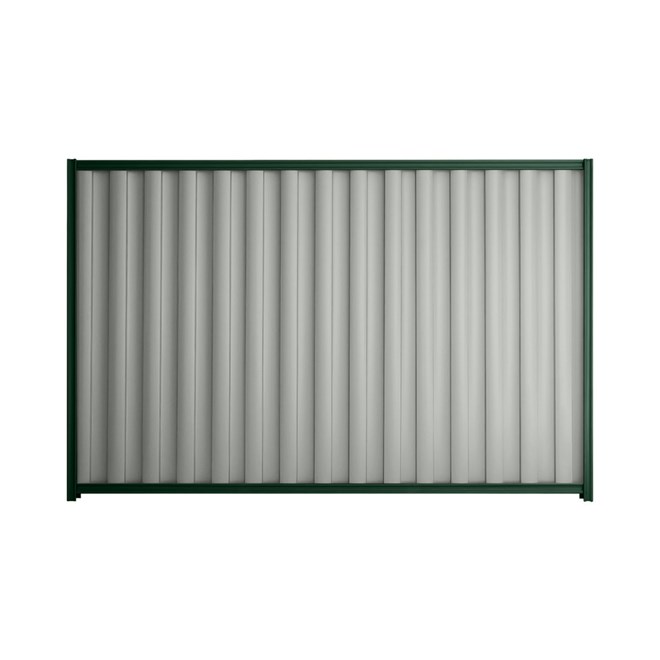 Good Neighbour® Wavelok® 2100mm High Fence Panel Sheet: Gull Grey Post/Track: Caulfield Green