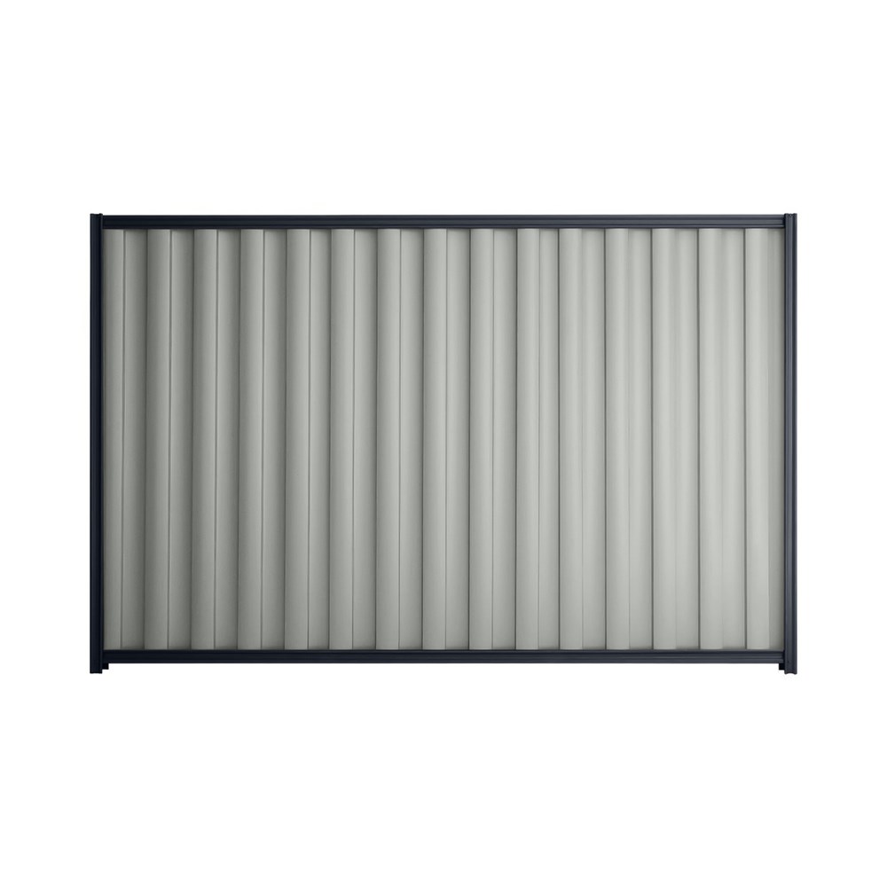 Good Neighbour® Wavelok® 2100mm High Fence Panel Sheet: Gull Grey Post/Track: Dark Stone