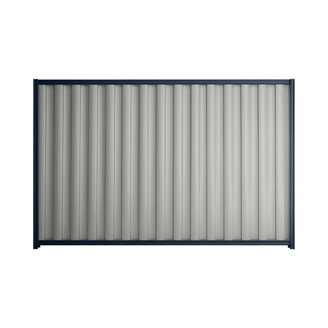 Good Neighbour® Wavelok® 2100mm High Fence Panel Sheet: Gull Grey Post/Track: Mountain Blue