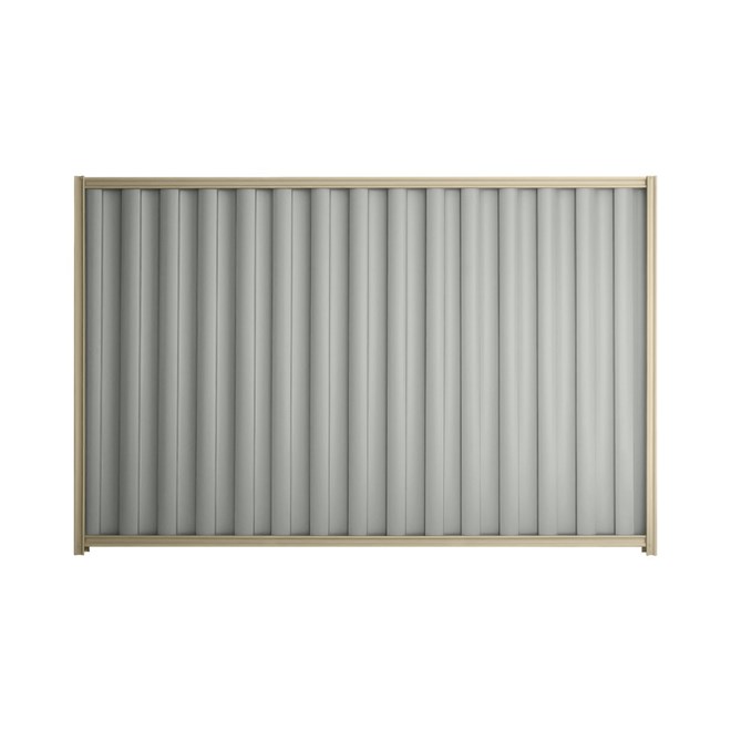 Good Neighbour® Wavelok® 2100mm High Fence Panel Sheet: Gull Grey Post/Track: Merino