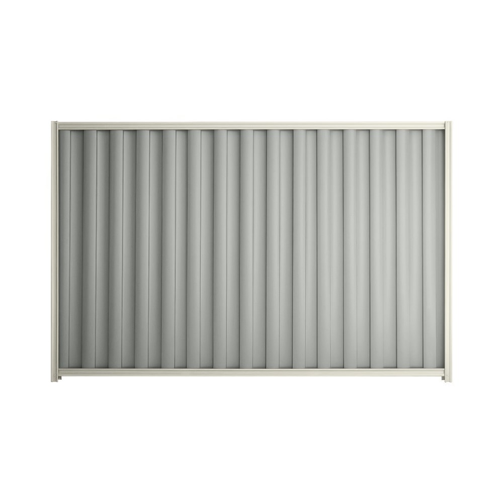Good Neighbour® Wavelok® 2100mm High Fence Panel Sheet: Gull Grey Post/Track: Off White