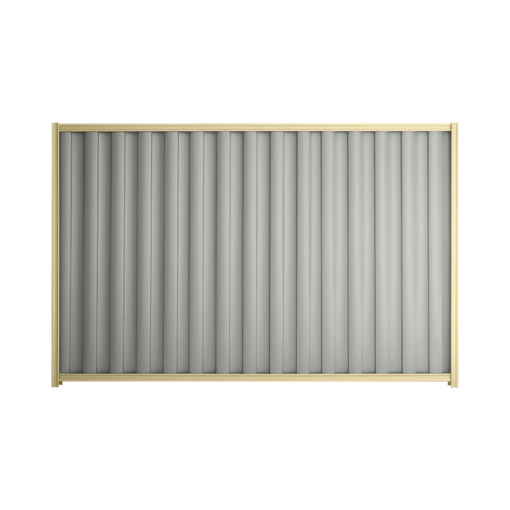Good Neighbour® Wavelok® 2100mm High Fence Panel Sheet: Gull Grey Post/Track: Primrose
