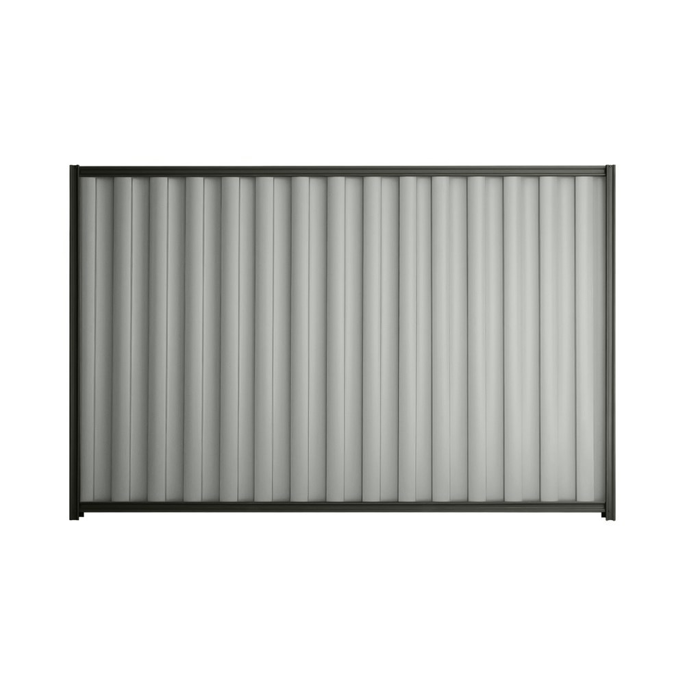 Good Neighbour® Wavelok® 2100mm High Fence Panel Sheet: Gull Grey Post/Track: Slate Grey